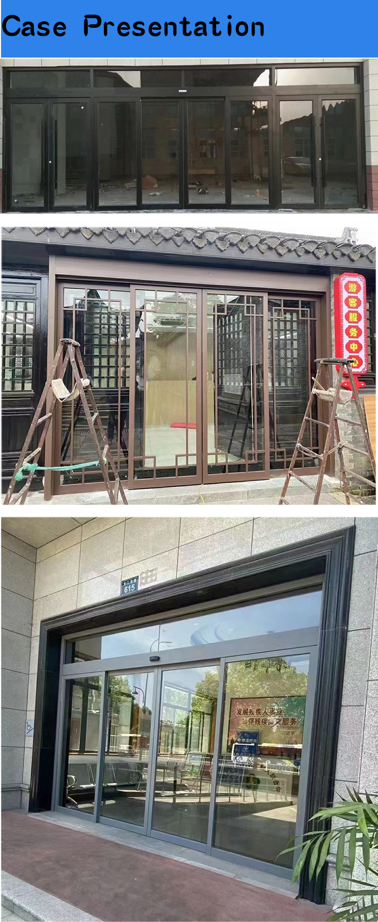 oredy commercial aluminum storefront automatic sliding door controller with access switch supplier