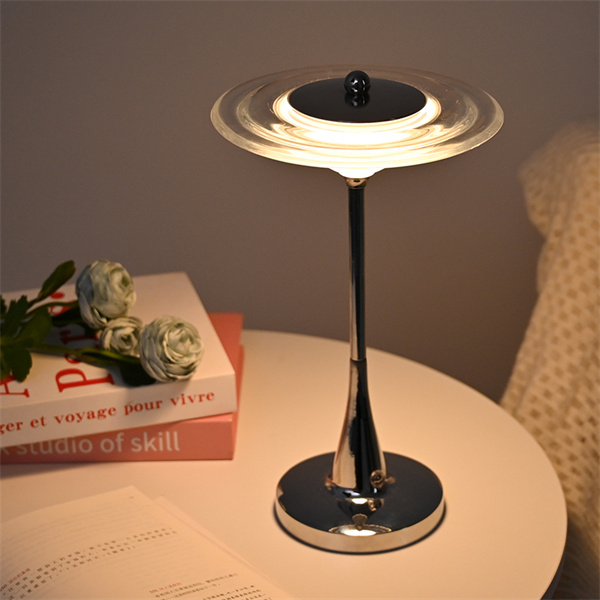 Enjoy the freedom to place your lamp anywhere with a rechargeable design.
