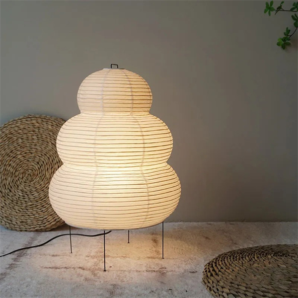 Floor lamps featuring rice paper shades