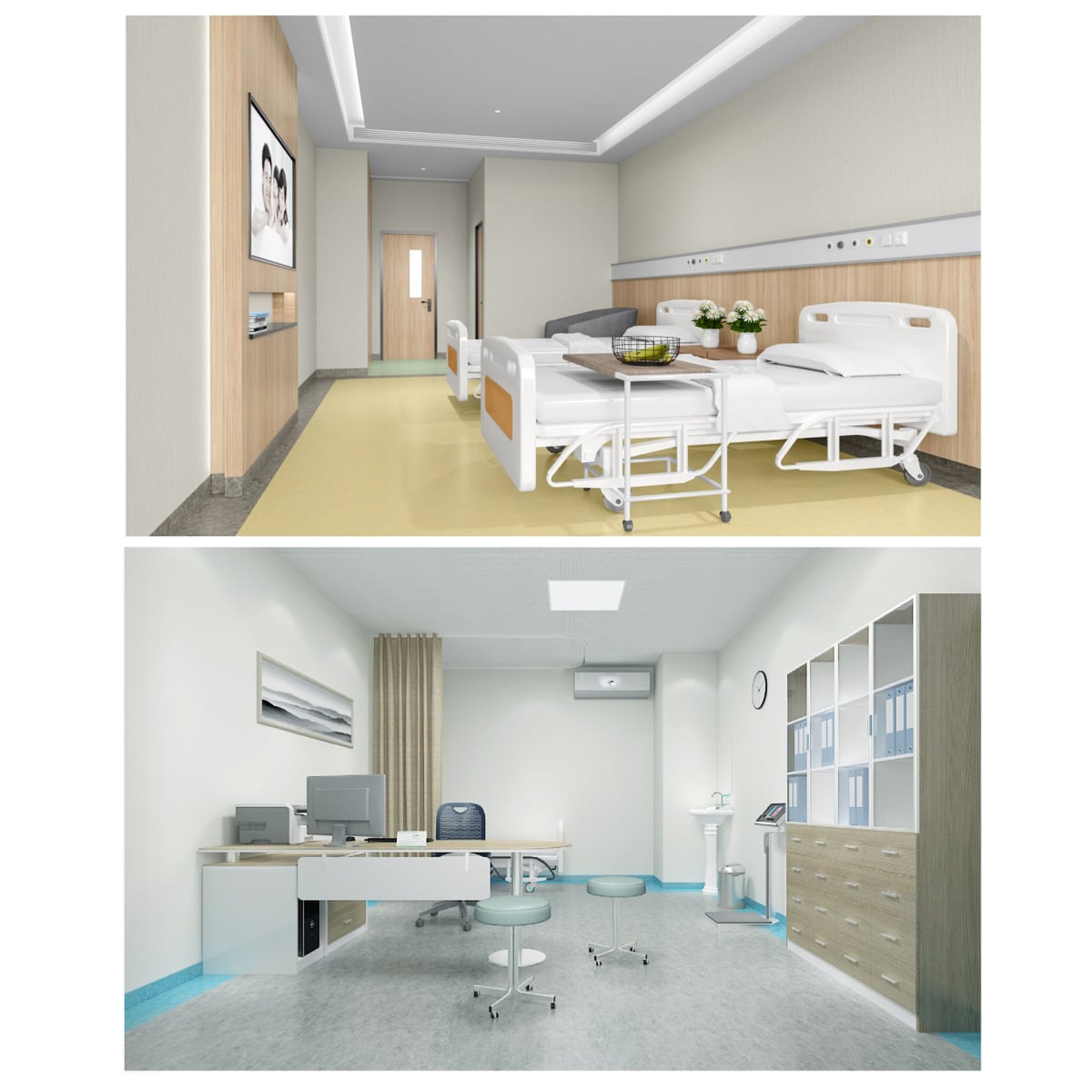 HUAAO Plastic Commercial Floor Wearable Pvc Floor Roll Heterogeneous Pvc Anti-bacterial Vinyl Flooring For Hospital manufacture