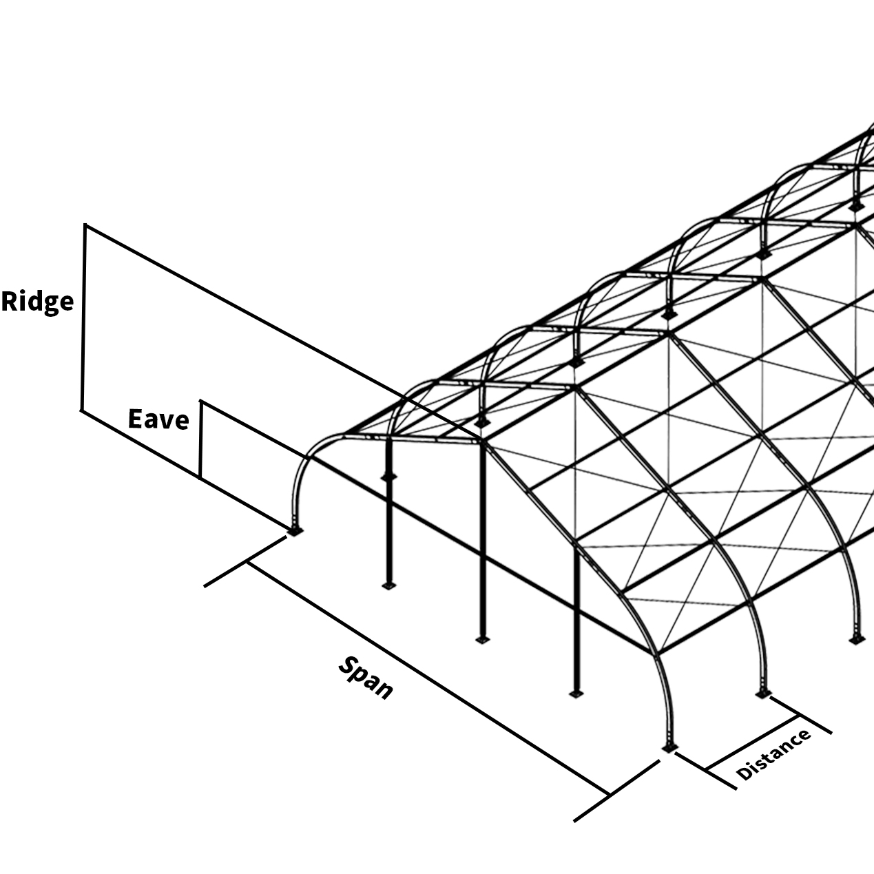 Peach Shape and High Ceiling Space TFS curved tent