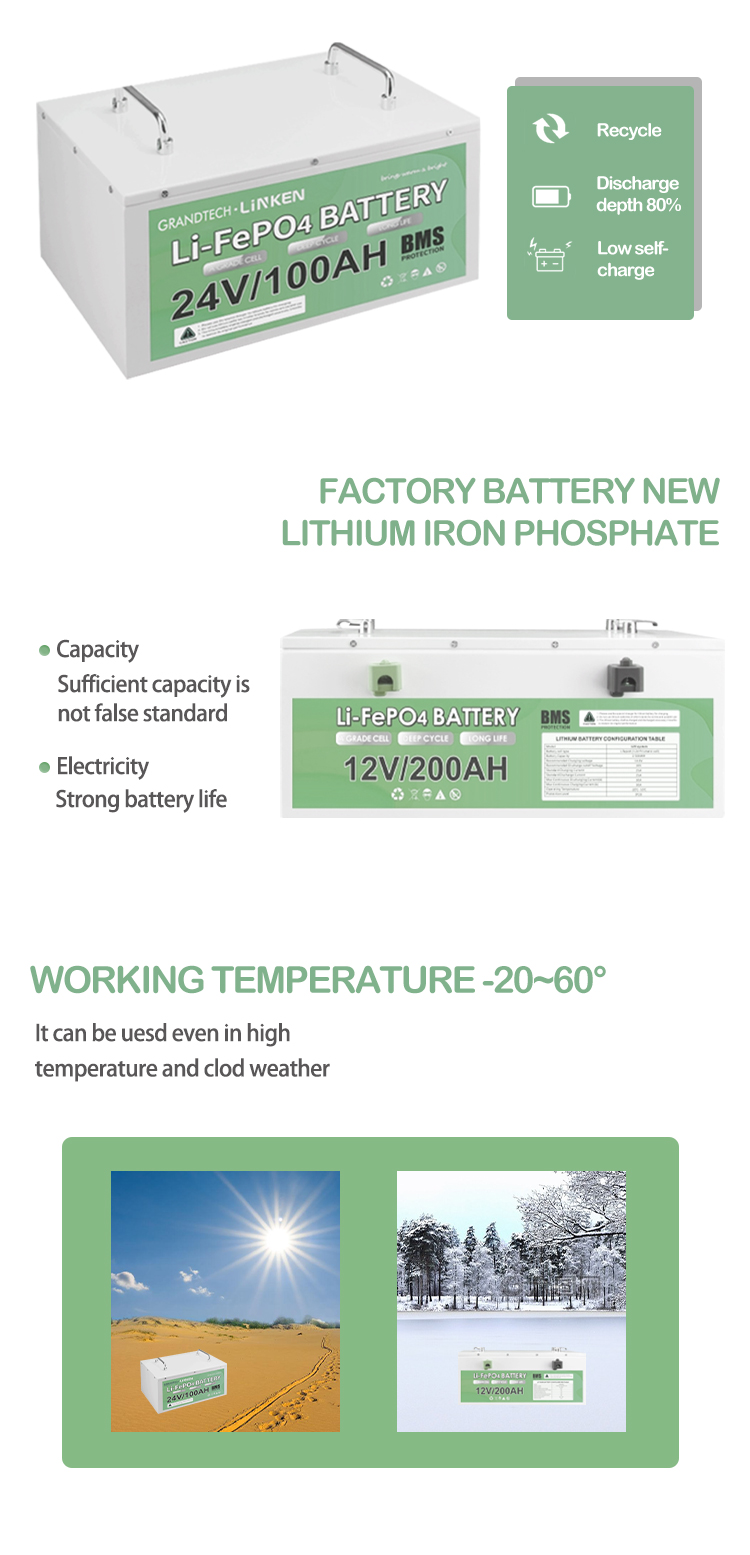 Grandtech Lithium Ion Battery 24V100AH For Solar Energy Storage For Home Energy Storage System Solar Lithium Ion Batteries manufacture