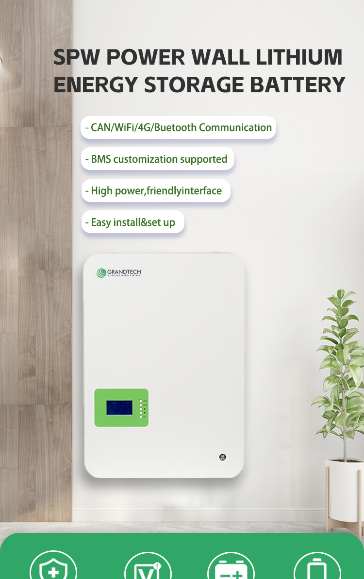 GTPW-200AH 51.2V LiFePO4 battery with BMSlonger life wall mounted lithium energy storage battery 200AH 48V LiFePO4 battery w supplier