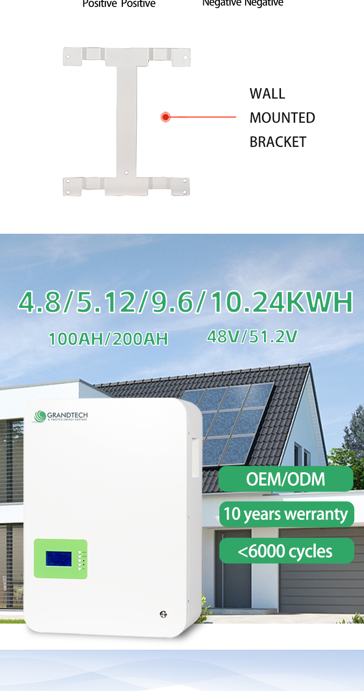 GTPW-200AH 51.2V LiFePO4 battery with BMSlonger life wall mounted lithium energy storage battery 200AH 48V LiFePO4 battery w details
