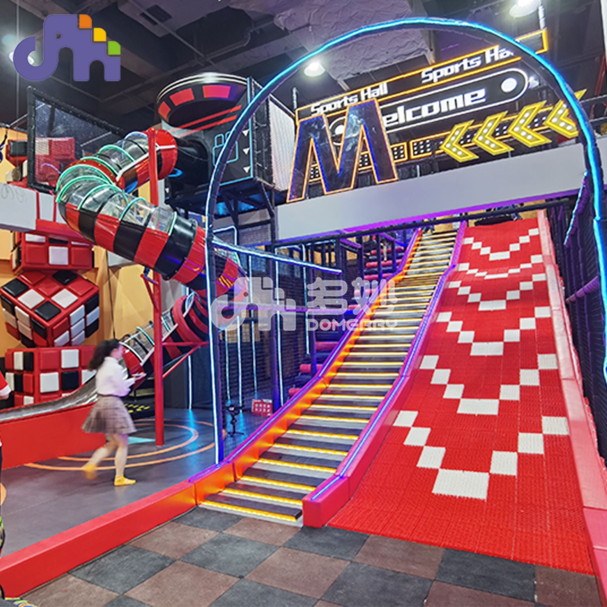 Domerry amusement customization indoor kids playground sport gym park rope course equipment