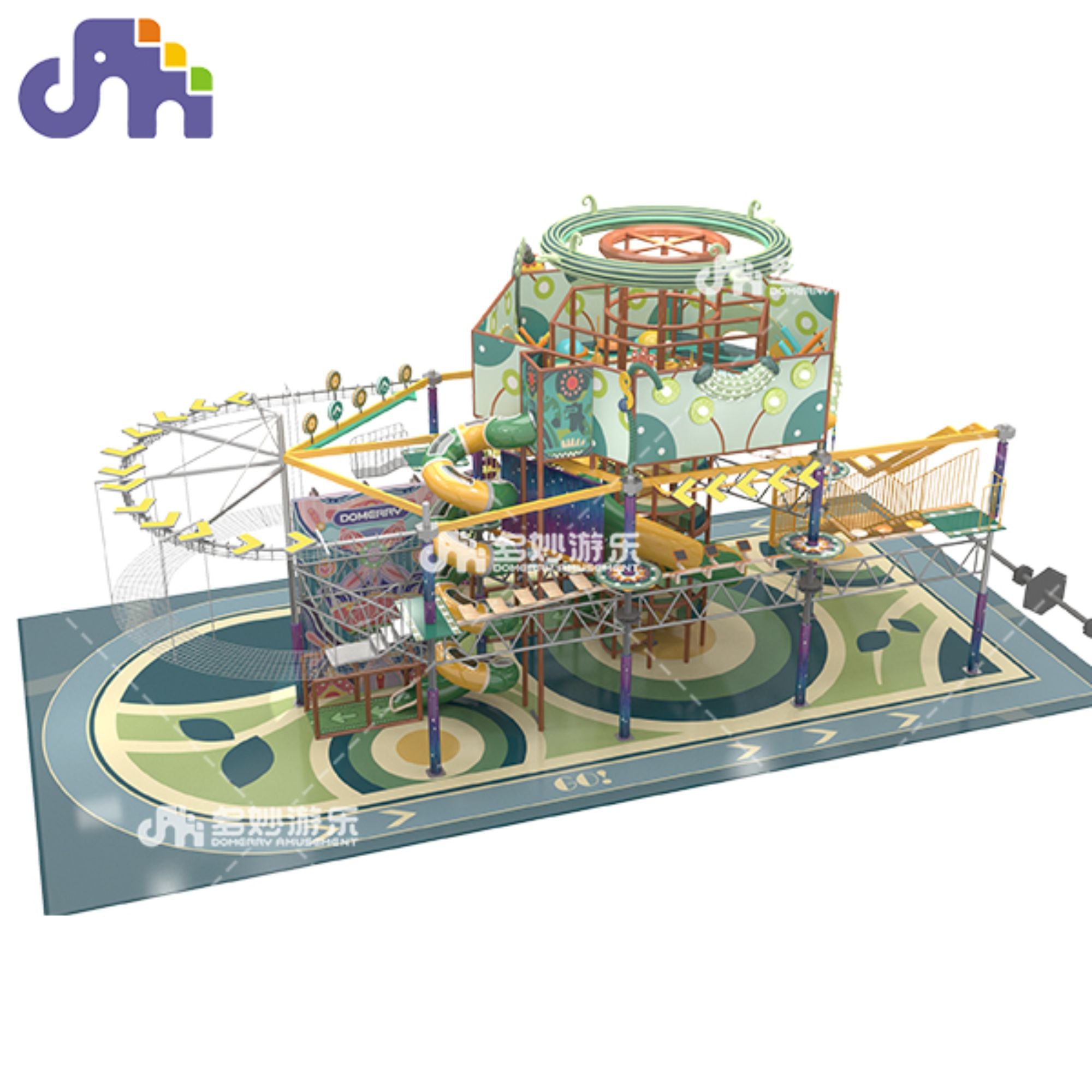 Domerry playground Kids high Rope Course Climbing Adventure Park equipment