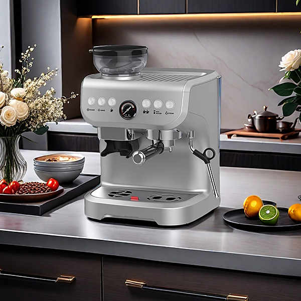 Kaffeemaschine und geschäumte Milch