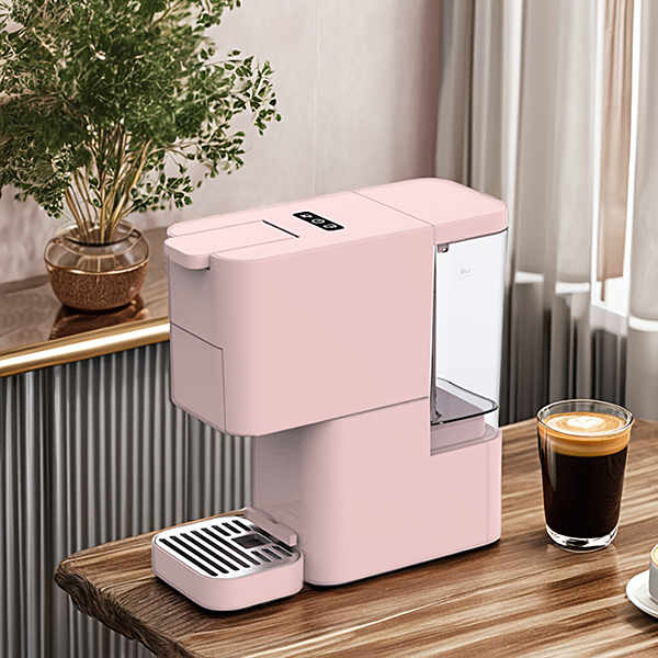 Brew your perfect cup in style with a pink coffee machine