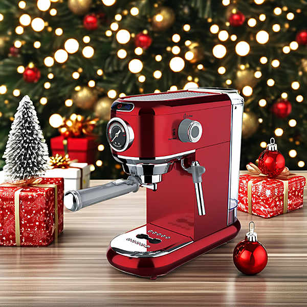 Add a pop of color to your kitchen with a red coffee maker