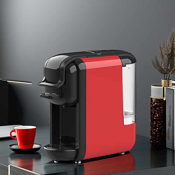 Power up your mornings with the fiery red coffee maker