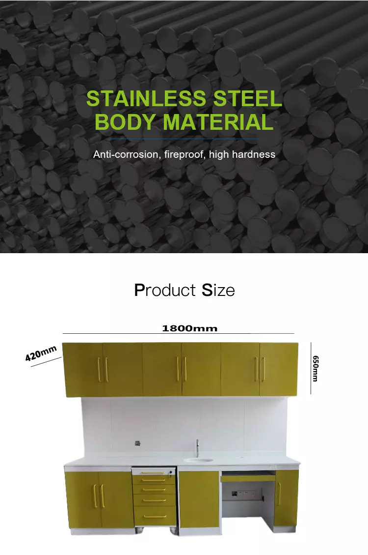 Customized medical furniture Dental clinic medical furniture wall mounted storage cabinet with soft-close doors supplier