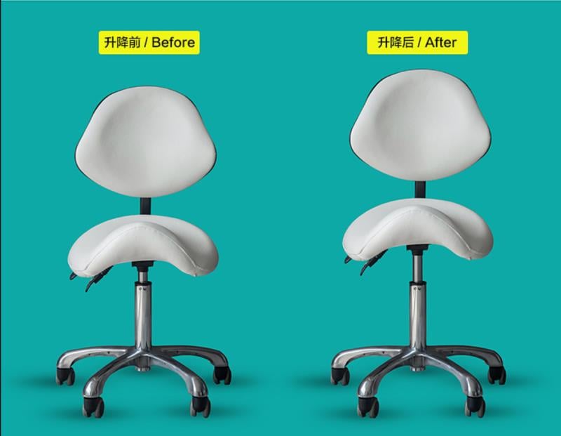 Lab Dental Operator PU Leather Dentist Ergonomic Saddle Stool For Dental Chair
