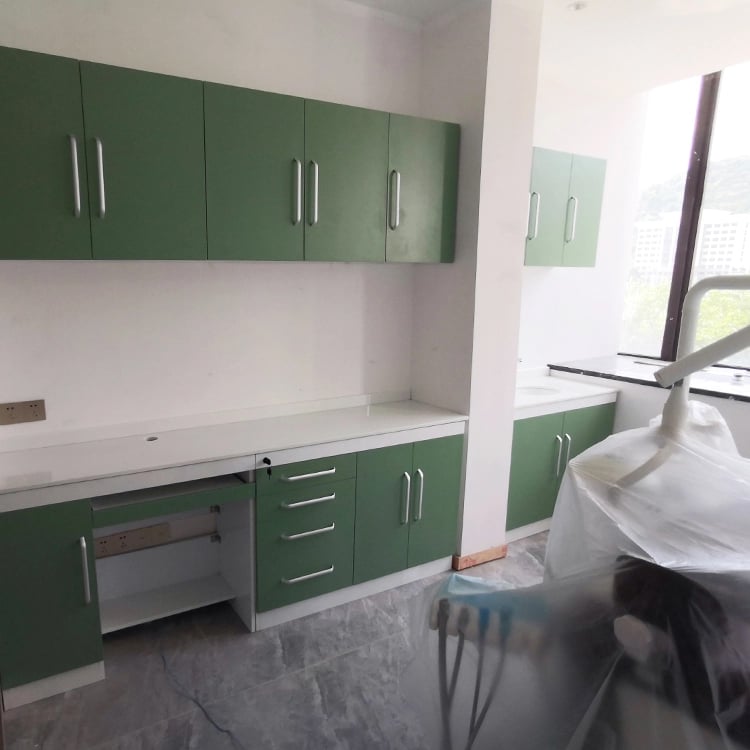 Customized medical furniture Dental clinic medical furniture wall mounted storage cabinet with soft-close doors manufacture
