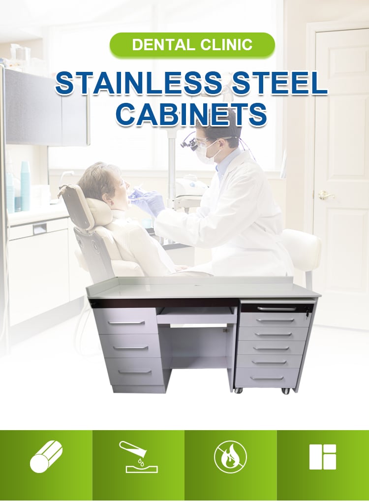 Furniture dental Customized medical furniture Stainless Steel Body Marble Top dental furniture cabinet manufacture