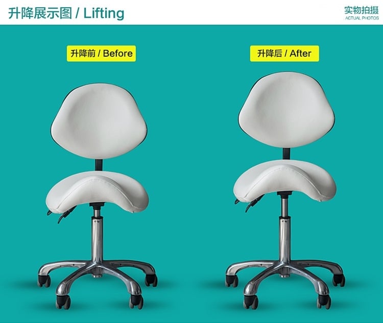 Dental Steel Dentist Saddle Stool dental assistant stool leather cushion stool details