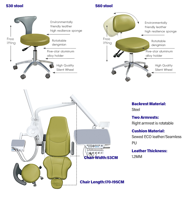 Floor Standing Sidebox USA style Dental Chair supplier