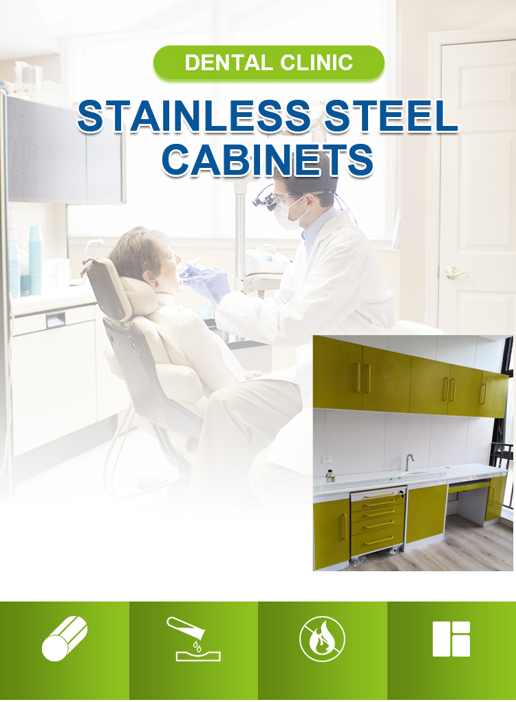 Customized medical furniture Dental clinic medical furniture wall mounted storage cabinet with soft-close doors manufacture