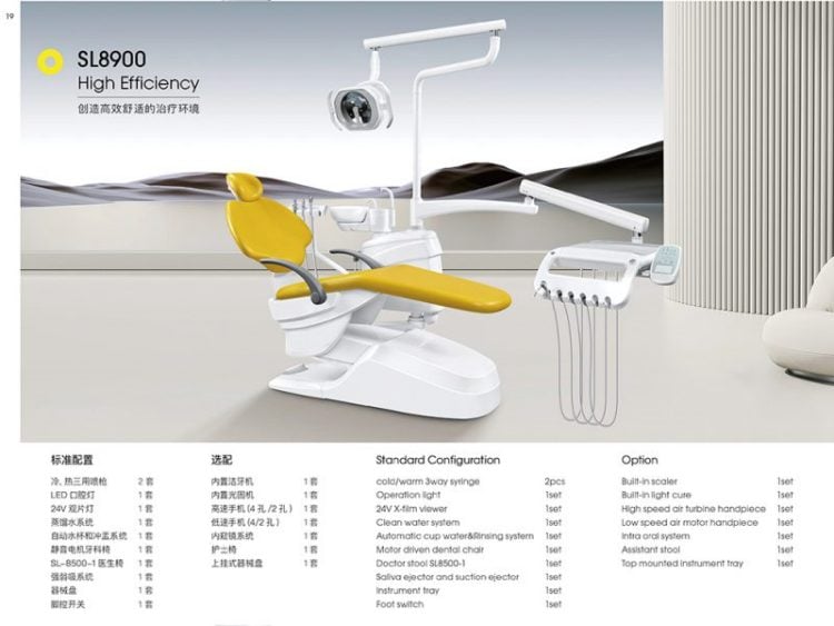 2 High Efficiency European Instrument Tray Dental Units Chair manufacture