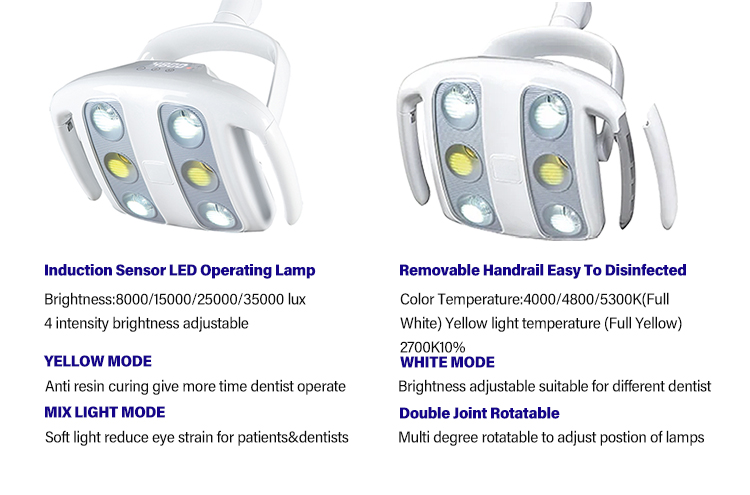 单椅_02 Luxury Simple 3 Memory Position Led Lamp Foot Pedal Dental Care Chair manufacture