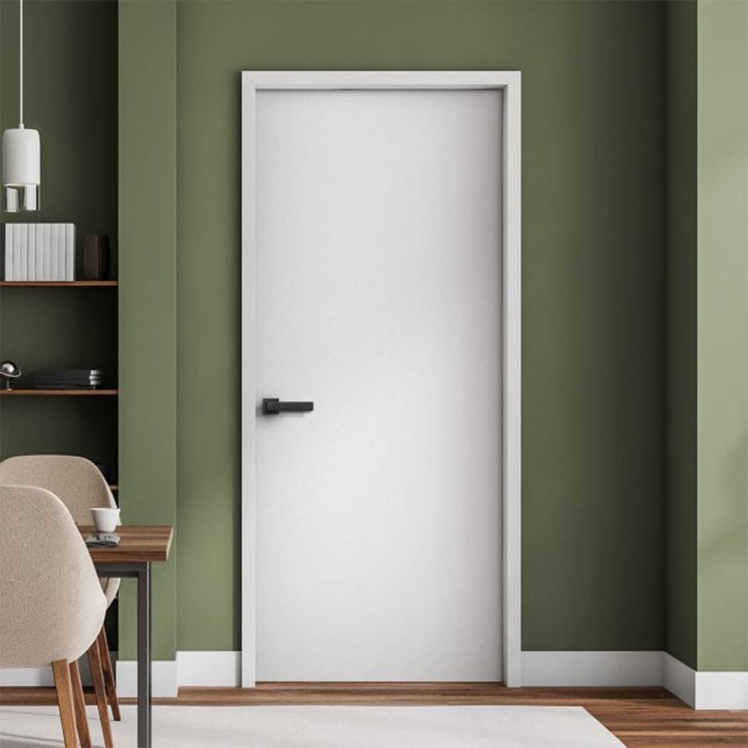 Porte ignifuge en bois avec finition apprêt