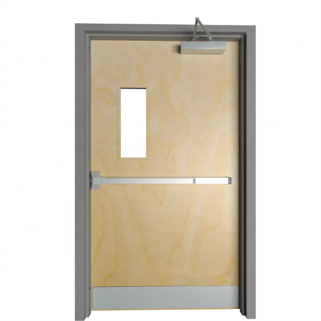 Steel frame Wooden Leaf Fire Door