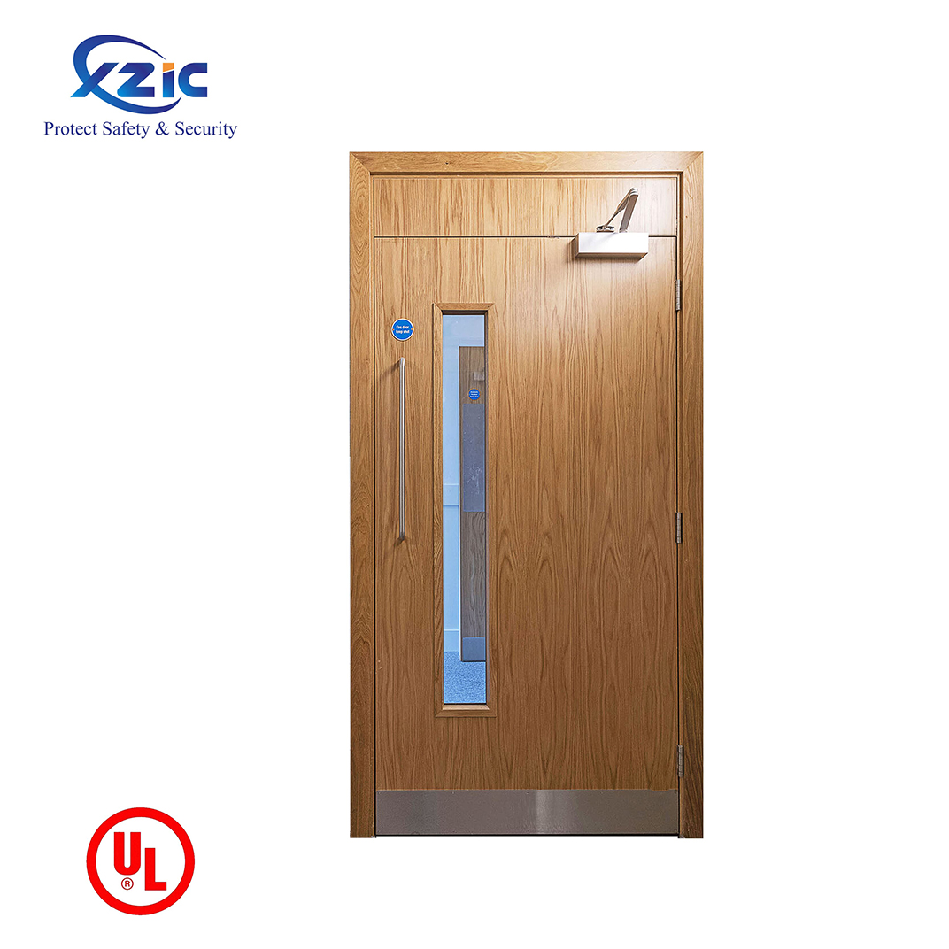 Wood Fire Door with Glass Vision Lite