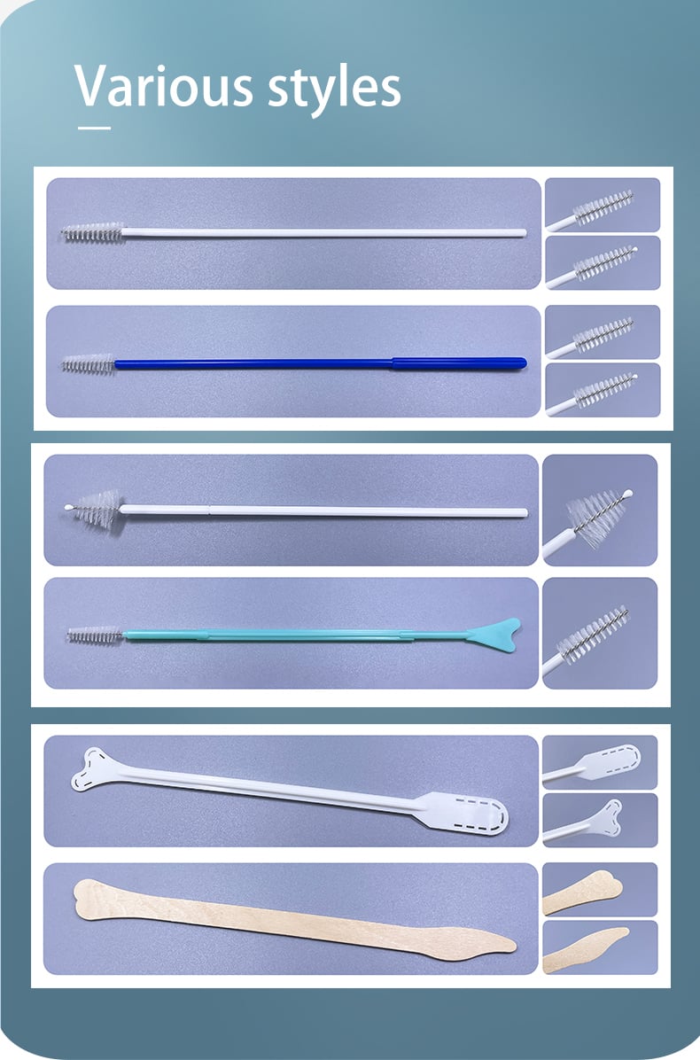 Disposable HPV Test Kit with Flocked Swab Eos Disinfecting Plastic Cervical Brush for Pap Smear Cervical Specimen Collection factory