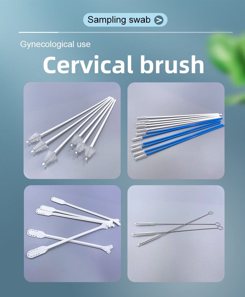 Disposable HPV Test Kit with Flocked Swab Eos Disinfecting Plastic Cervical Brush for Pap Smear Cervical Specimen Collection factory