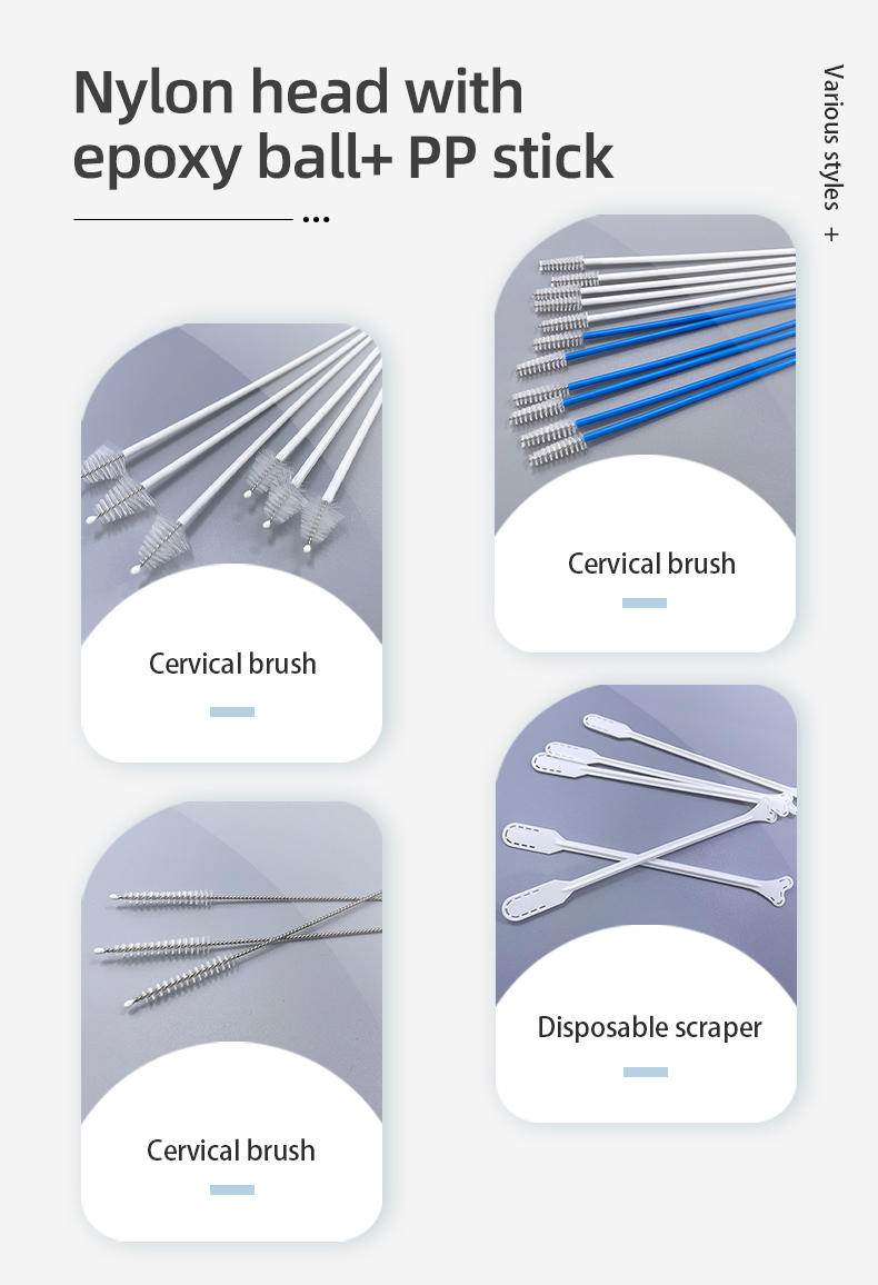 Disposable HPV Test Kit with Flocked Swab Eos Disinfecting Plastic Cervical Brush for Pap Smear Cervical Specimen Collection details