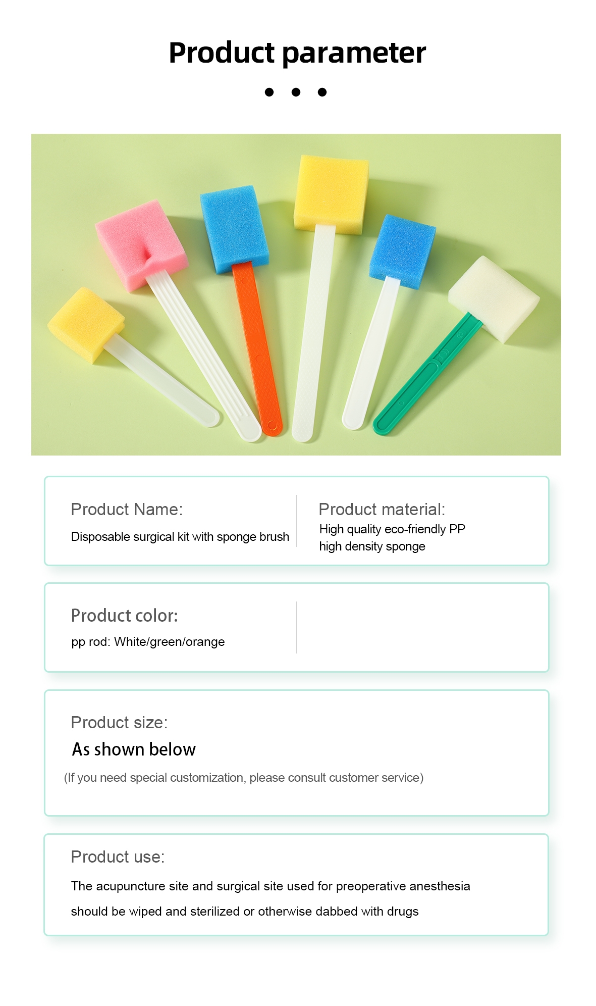 Disposable Medical Cotton Commonly Used Surgical Brushes Sponge Sticks Other Operating Room Tools Essential Medical Consumables manufacture