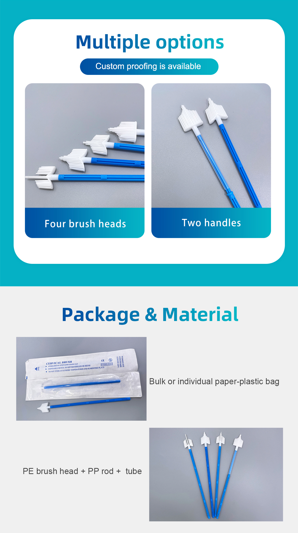 Disposable HPV Test Kit with Flocked Swab Eos Disinfecting Plastic Cervical Brush for Pap Smear Cervical Specimen Collection manufacture