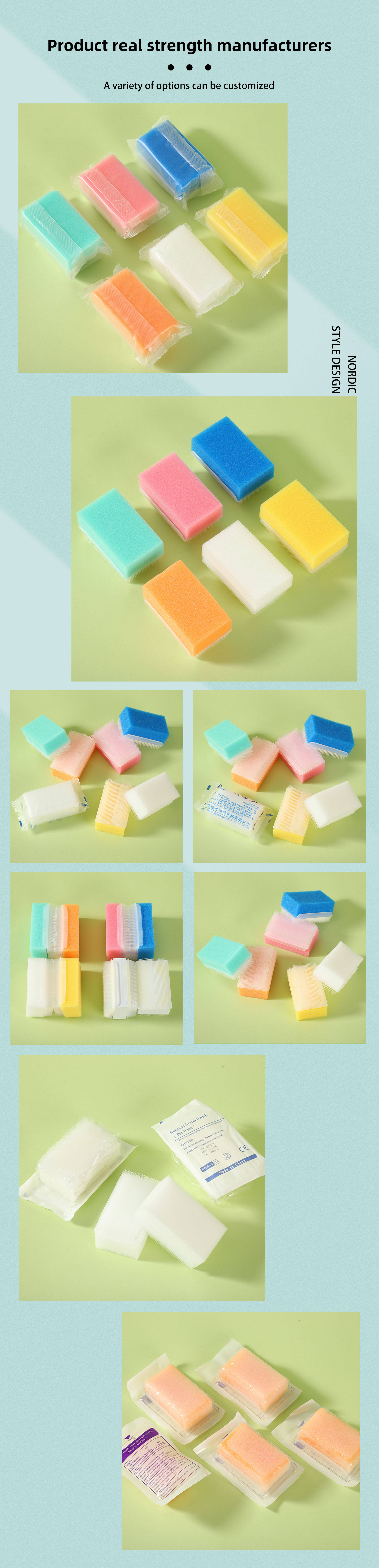 Disposable EOS Sensory Dry Brush Medical Consumables for Hand Washing Nail Cleaning PES PP PE Disinfecting Dressing Type factory