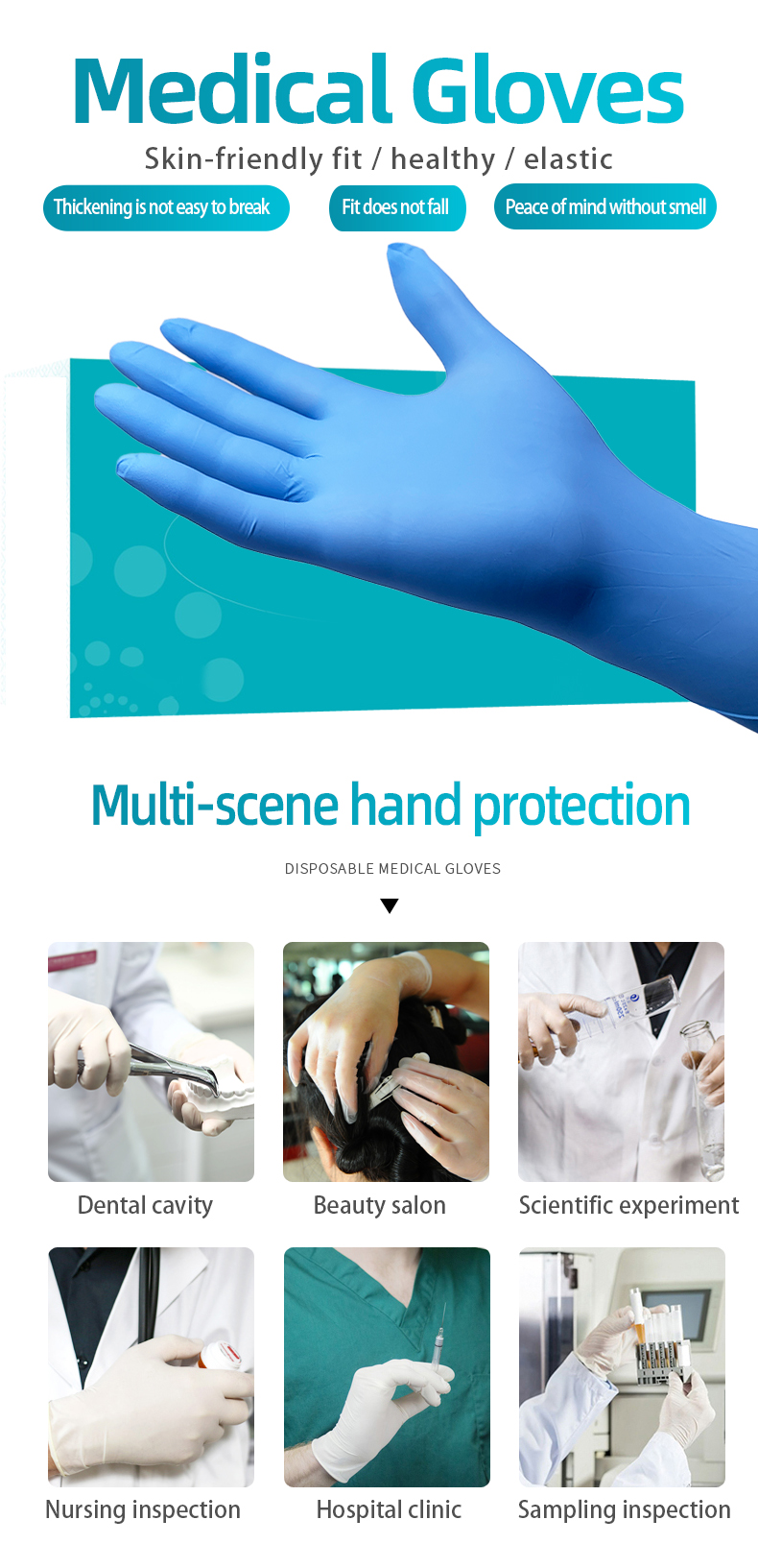 Customizable 4 Mil 5 Mil 6 Mil Disposable Nitrile Gloves Sin Latex Sin Polvo Black Class I Dressing Factory Direct factory