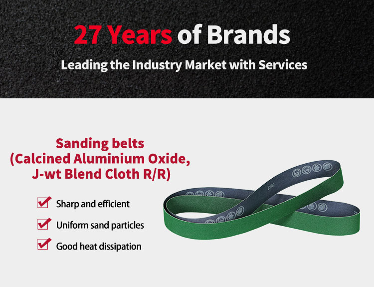 Good quality Green Calcined aluminum oxide Flexible J-wt Sanding cloth Sanding Belt for wood working  wet and dry polishing details