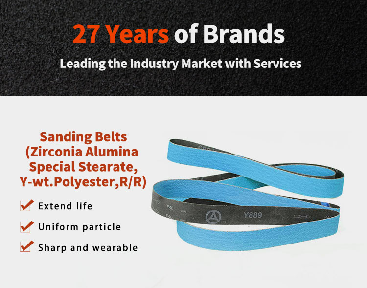 AIMCHAMP Zirconia Sanding Belt Best Quality Roll Type Abrasive Customized Size P40 P120 Resistant Overheating Metal Working details