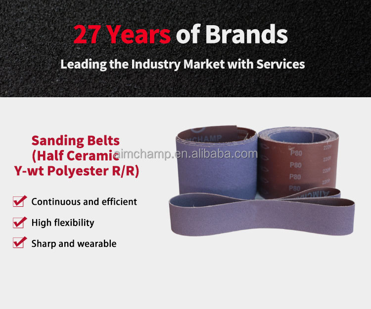 High quality Polishing Alloys 1.38*100m Jumbo Roll purple Ceramic J-wt soft Cloth Sanding Belt abrasive tools factory