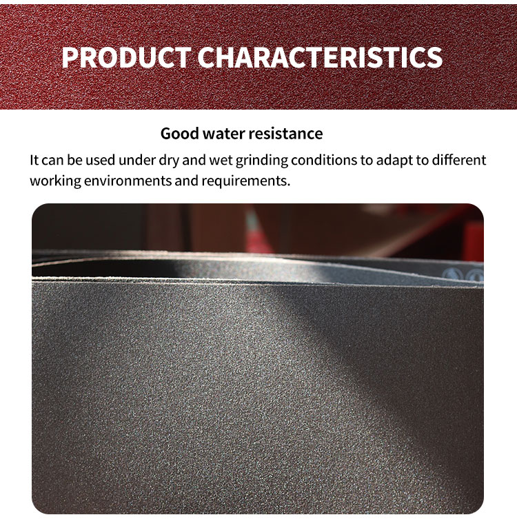 Factory sale Aimchamp Y536 x-wt customized size Black Silicon Carbide cloth belt Sanding belt for woodworking and metal working details