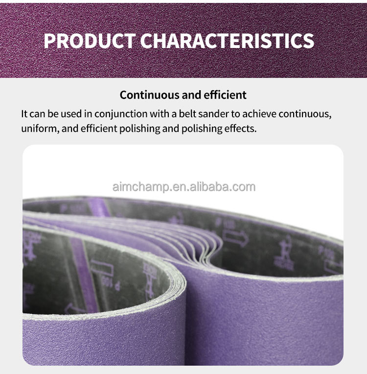 High quality Polishing Alloys 1.38*100m Jumbo Roll purple Ceramic J-wt soft Cloth Sanding Belt abrasive tools supplier
