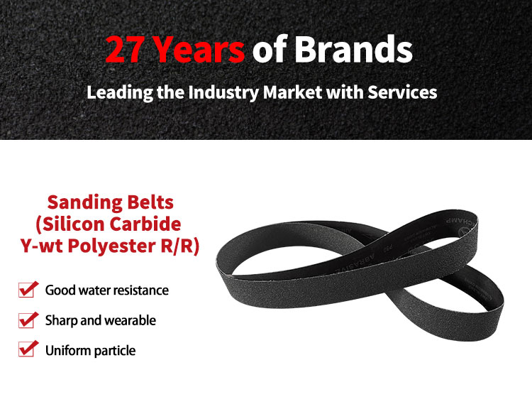 Factory sale Aimchamp Y536 x-wt customized size Black Silicon Carbide cloth belt Sanding belt for woodworking and metal working manufacture