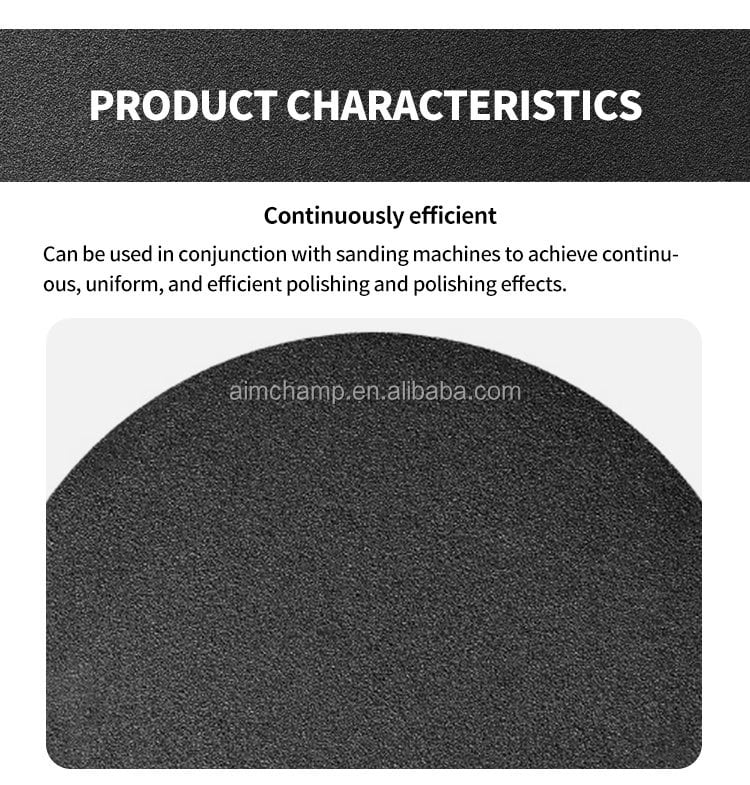 Automotive 125mm 5/6 Inch Black Silicon Carbide Y-Wt Polyester Cloth Sandpaper Sheets Sanding Discs supplier