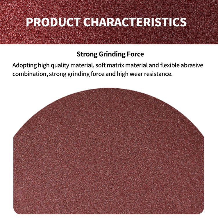 Aimchamp No Holes Abrasive Disc Manufacturers 5inch Red A/O Round Sandpaper Sanding Discs details