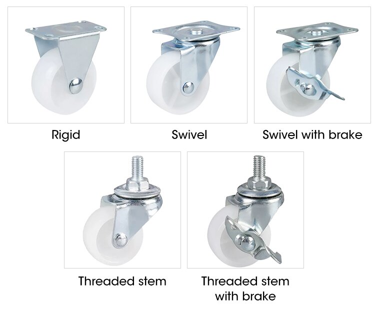 50mm Industrial Caster Wheel Cheap Plastic Caster Light Duty PP swivel Castor for Trolley hand cart white black supplier