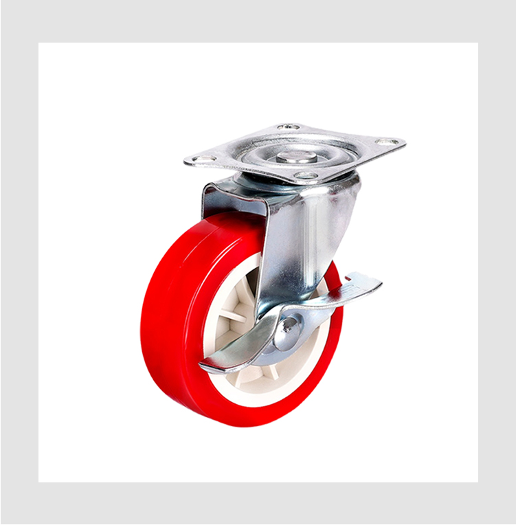 Manufacturer's 25/32/38/50/63/75mm PVC Swivel Caster Wheel with Brake Style for Furniture and Shelves for Living Room details