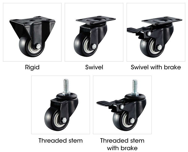 2in/50mm PU/PVC Threaded Stem Caster Wheel Thread Castor with Screw factory
