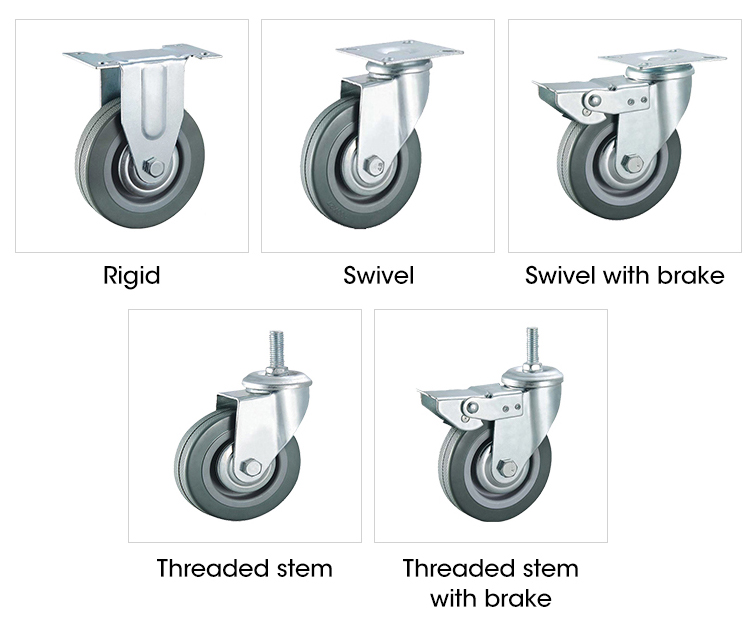 TYD 2IN/3IN/4IN/5IN Grey PVC Caster Wheel Supplier Hot-selling for Equipment and Machine Industry supplier