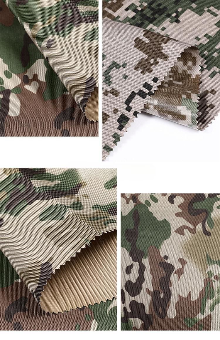 Durable cloth camouflage printed waterproof polyester dty 300d oxford printed fabrics for dog manufacture