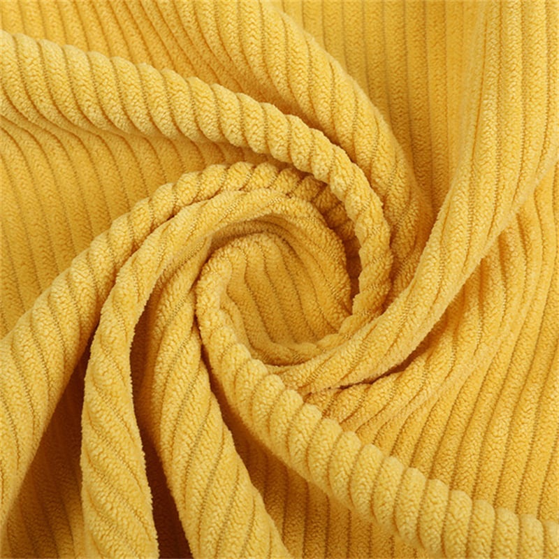 Soft and warm 90%polyester 10%nylon 6w corduroy fabric for home textiles factory