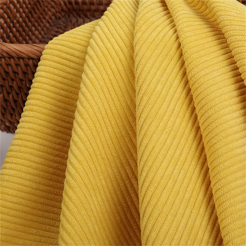 Soft and warm 90%polyester 10%nylon 6w corduroy fabric for home textiles manufacture