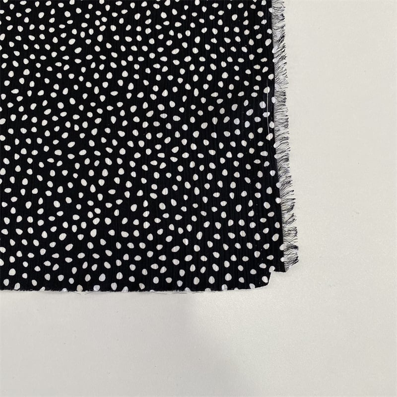 Printed 100%polyester 75D crinkle chiffon fabric for women's dress factory