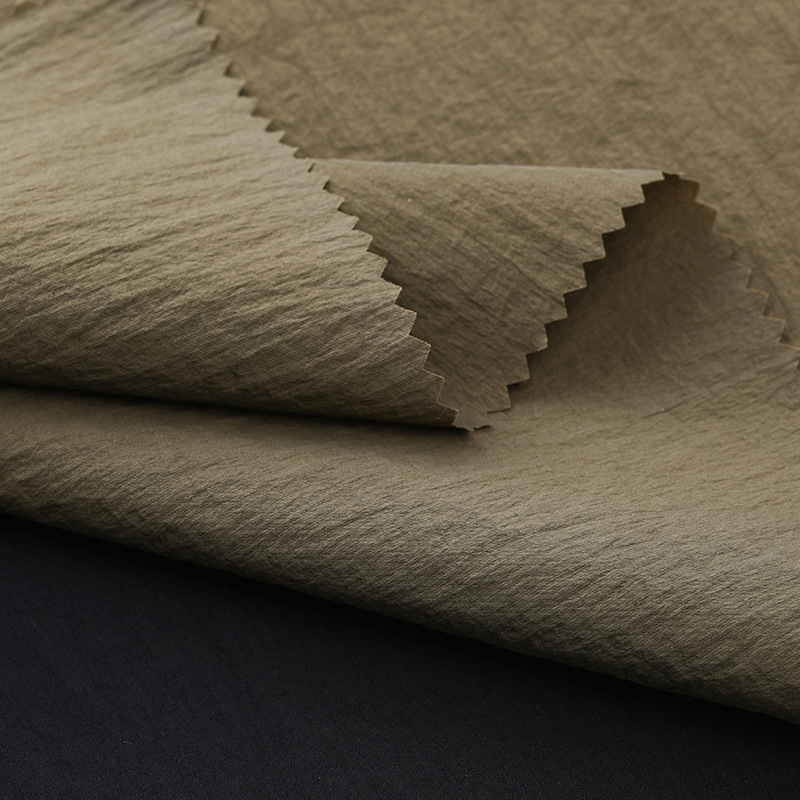 Waterproof 100% Nylon 40D 310T Nylon Taffeta Wrinkle Fabric for down jacket supplier